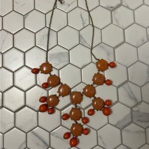 Coral-Coloured Statement Necklace